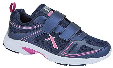 Dek Womens Skye Super Lightweight Memory Foam Touch Fastening Trainers Navy/Fuchsia