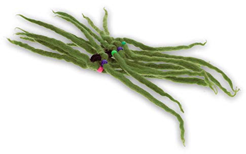 Filz Haargummi Dreads Haarschmuck Rasta scrounchi Xl, Farbe:Grün