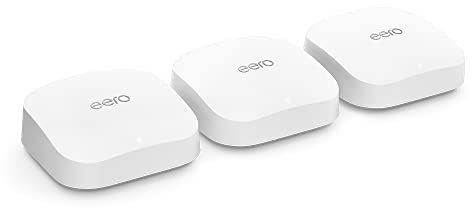 Amazon eero Pro 6E mesh Wi-Fi router | 2.5 Gbps Ethernet | Coverage up to 560 m2 | Connect 100+ devices | Ideal for streaming, working, and gaming | 3-Pack | 2022 release