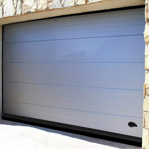 Burlete aislante para puertas de garaje 250 color NEGRO. Perfil en aluminio, fijación con tornillos. Flecos de NYLON aislantes de 35mm anti-ruido, anti-polvo, anti-insectos