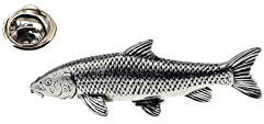 F41 Barbel Fisch auf einer Anstecknadel aus feinem englischen Zinn