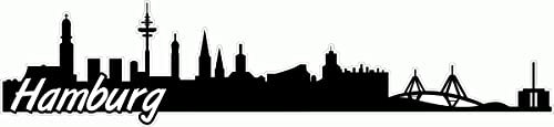 Skyline4u Hamburg Skyline Aufkleber Sticker Autoaufkleber City Gedruckt - 40x9,1cm schwarz