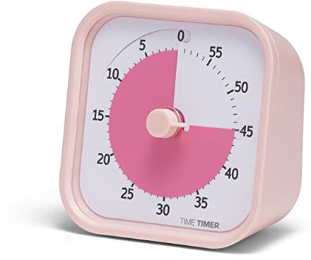 TIME TIMER Home MOD – 60-Minuten-Visual Timer für Kinder – Homeschool Supplies Study Tool, Timer für Kinderschreibtisch, Büroschreibtisch und Meetings mit geräuschlosem Betrieb (Peony Pink), 9x5x9 cm