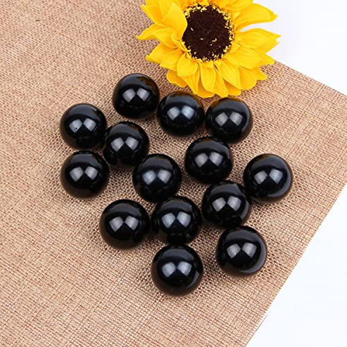 3/4/6/8/10/12/14/16/18/20 mm schwarze runde Imitations-ABS-Perlen für Kleidungsstücke, Perlenarbeiten, Sammelalbum, DIY, Nähen, Bastelbedarf, 10 mm, 60 Stück