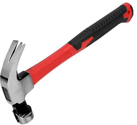 Framing Hammer - 20oz Straight Claw Hammer, Straight Rip Claw with Shock Reduction Grip, One Piece Forged Claw Hammer, Magnetic Nail Starter DIY and Craft Hammer