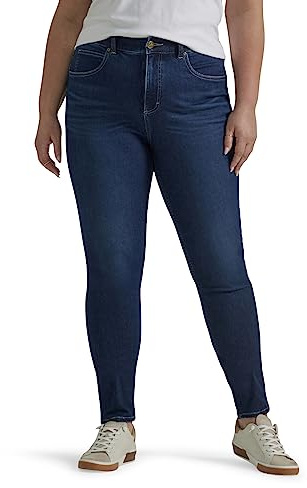Lee Women's Plus Size Ultra Lux Comfort with Flex Motion High Rise Skinny Jean Deepest Dark 24 Plus