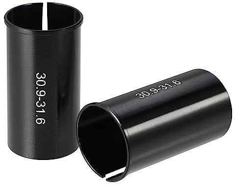 QUARKZMAN Fahrrad Sattelstützen Reduzierhülse Schwarz 2 Stück Aluminium | Aluminiumlegierung, Länge 60 mm, Einfache Installation, Rostfrei, Universell
