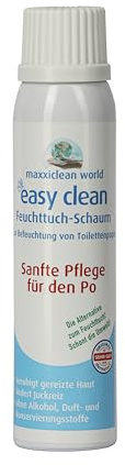 Easy Clean Feuchttuchschaum - Nachfüllung 100ml für Dispenser | Ersatz für feuchtes Toilettenpapier - Poposchaum für Toilettenpapier - Sanft & Ergiebig - Ersetzt bis 300 Feuchttücher