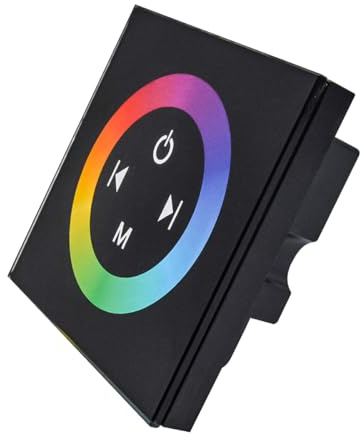 Tiardey Väggmonterad Touch Panel RGB Dimmer DC12-24V Full Color Controller för LED Strip Belysning