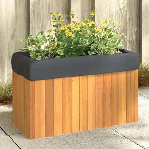 vidaXL Pflanzkübel, Blumenkübel mit viel Platz für Pflanzen, Pflanzgefäß für Wohnzimmer Schlafzimmer, Blumenkasten Hochbeet, Massivholz Akazie