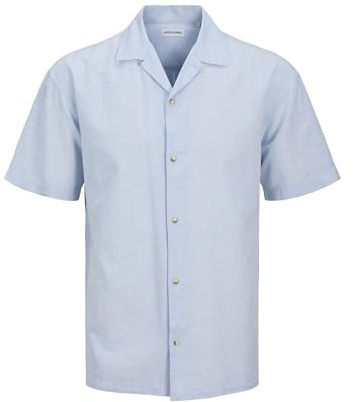 JJESUMMER Resort Shirt SS SN, Chambray Blue, S