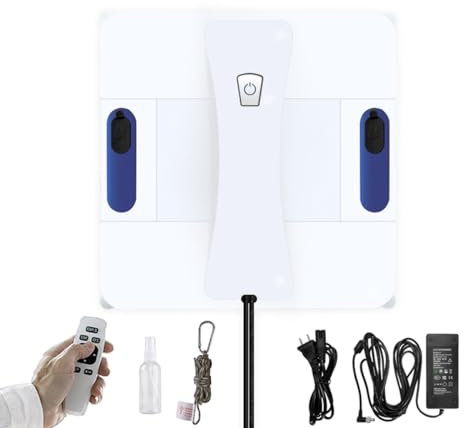 Fönsterputsrobot, intelligent fönsterputsmaskin, fjärrkontroll fönsterputsare med vattenspray, 3 rengöringslägen och 3200pa starkt sug, kantdetektering, for utomhus-/inomhusfönsterglas
