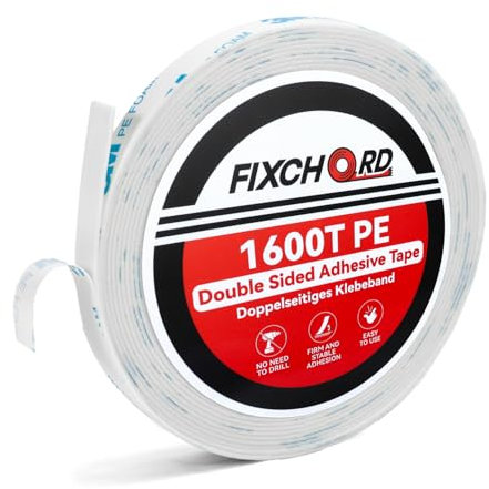 FIXCHORD 3M 1600T PE Nastro Biadesivo Extra Forte, Nastro di Montaggio, Impermeabile, Nastro Adesivo per oggetti, Fissaggio Oggetti, Quadri, DIY, Decorazioni 3m*10mm