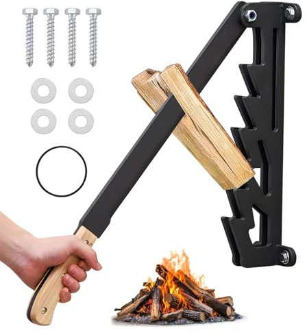 CISSIYOG Manueller Holzspalter, Anzündholz Spalter zur Wandmontage, TragbarerQuick Manuelles Spaltwerkzeug, für Heim und Outdoor Camping Holz Brennholzspalter