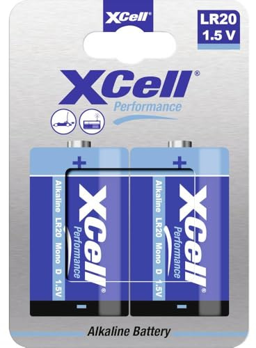 XCell Performance Alkaline LR20 Mono D Batterie (im Papp-Blister, optimale Leistung, hohe Energiedichte, Lange Haltbarkeit) 136154