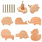 Ehuihuan 6 pomos de madera para muebles en forma de animal, pomos para muebles con tornillos, tiradores de madera decorativos, con forma de animal, pomos de muebles para niños, tiradores de cajones