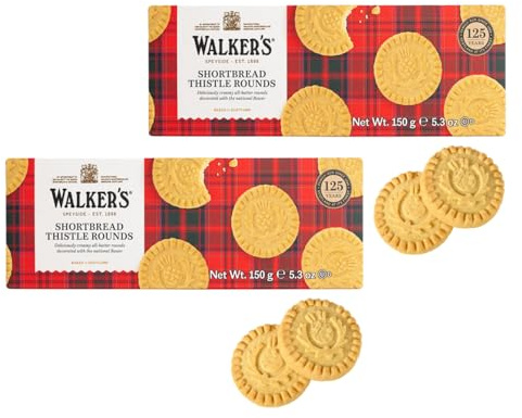 Walkers | Biscotti Rotondi Scozzesi Pasta Frolla Burro e Sale | Biscotti Inglesi Sapore Burro Salato - 2 Astucci