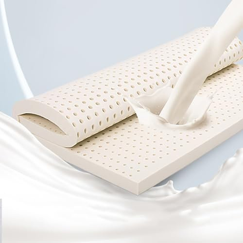 Generisch NaKeah Matratzenauflage aus 100% Naturlatex – fest – 2,5 cm – Druckentlastung bei Rückenschmerzen, weiche und Bequeme Latexmatratze, 2,5 cm, 100 x 200 cm