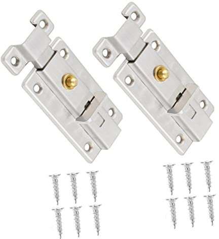 HOMSFOU 2sets Chiavistelli Per Scorrevoli Inossidabile Serrature Per e Finestre Facili Installare Ed
