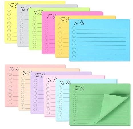 Haftnotizen, To Do Listen Block Haftnotizen Klebezettel Bürobedarf Notizzettel To Do Block Post Groß Notizblock Klein Sticky Notes für Büro Zubehör, Büroartikel, Schreibwaren (seitwärts/multicolor)