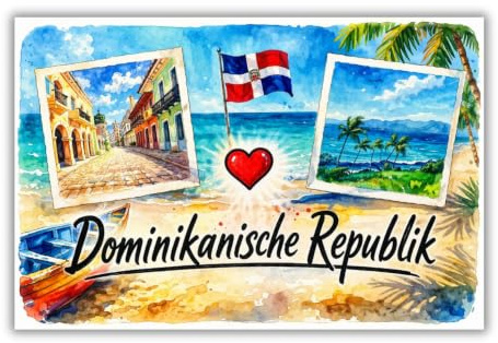 Dominikanische Republik Kühlschrankmagnet, Fridge Magnet, Dominikanische Republik Souvenir Reiseandenken Karibik.