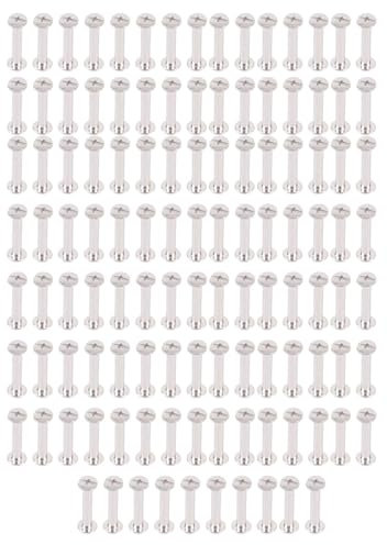 100 Coppie M2 Connettore per Viti di Mobili, Rivestimento in Acciaio Inossidabile Connettore Giunto per Mobili Bulloni Posta per le Parti di Riparazioni della Tacchetta di (3*15*6mm) (3*16*6mm)