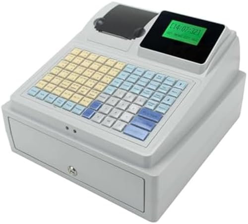 Einfache Registrierkasse for kleine Unternehmen,elektronische Registrierkasse mit 81-Tasten-Tastatur und Schublade,gewerbliche Registrierkasse mit 8 digitalen LED-Anzeigen for Restaurants,Supermärkte