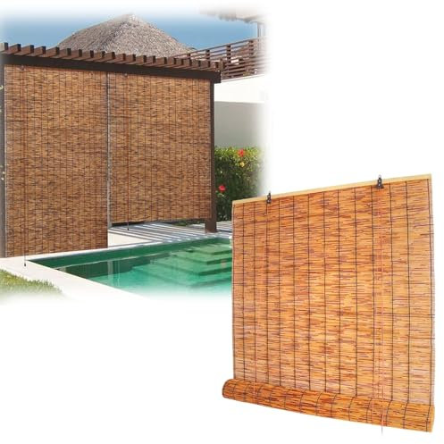BZCKBZ Tenda A Rullo in bambù per Cucina Patio Giardino Tenda Bambu Cortina di Canna retrò Tenda A Lamella per Schermature per La Privacy, Ventilazione