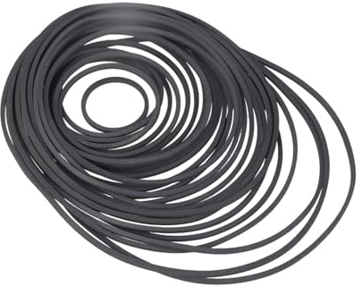 DAYnagh Gummiriemen-Set, gemischt, 30 Stück, Größe von 30 mm bis 135 mm, gefaltet, 1,2 mm Breite, für Kassettenspieler, Antriebsriemen