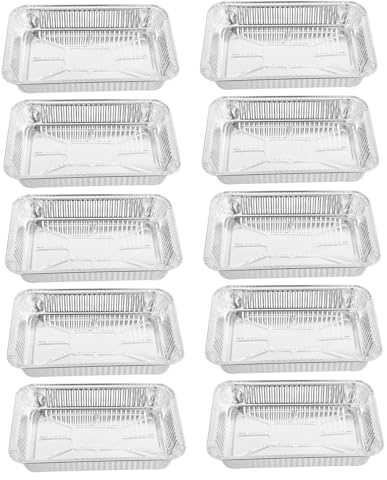 VICASKY 10pièces Lot de Barquettes Épaissi sans Couvercle Boîtes Jetables Résistantes pour Barbecue Cuisson Pique- Et Stockage Alimentaire à Usage Domestique