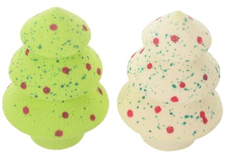 Hemobllo Esponja de Maquillaje Facial Forma de Árbol de Navidad Aplicador Reutilizable para Base Polvos y Líquidos para Maquillaje Navideño