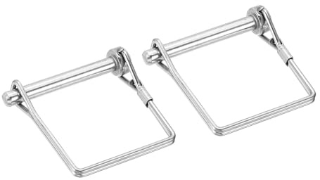 PATIKIL 2Pcs Perni Di Bloccaggio 1/5 x 2(6mm x 50mm Colore Argento | Ad Asta Quadrata In Acciaio Inox 304, Perni Per Aggancio Rimorchio Quadrato, Per Carri Agricoli, Per Tosaerba Giardino