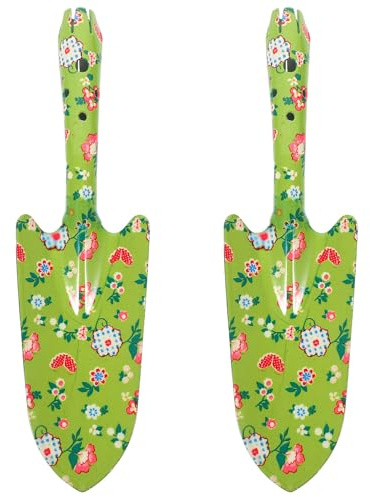 EPIGEIST 2 Piezas Palas de Hierro para Jardín con Diseño Estampado Herramienta Resistente para Macetas y Trasplante Pala Pequeña para y Remover Tierra Floristería y Huerto Doméstico