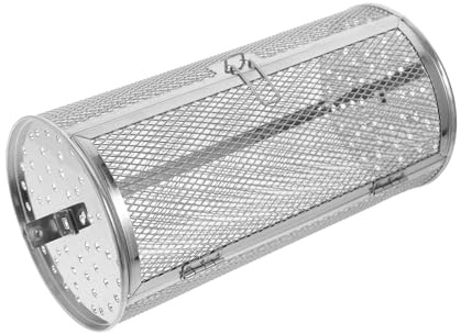 Mikikit Panier à Tambour Rotatif Inox 304 pour Four Électrique Accessoire de Rôtissoire 360° pour Légumes et Fruits Secs Panier de Cuisson Polyvalent Cuisine Maison Vissage