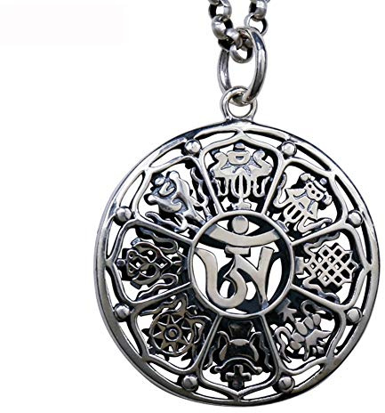 Dharma Wheel Buddhist lebt in Balance Anhängerkette für Männer, Yoga -Schmuck,