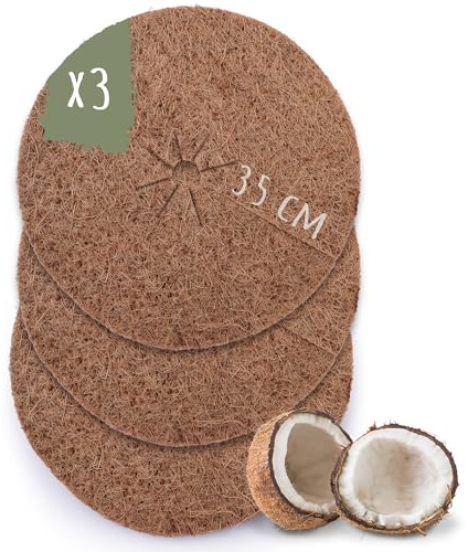 Tool & Tree - Pflanzenschutz Winter - Kokosmatte 3er Pack in Ø 35 cm | Kokosmatte Mulchscheiben 3er-Pack in Durchmesser, Frostschutz, Atmungsaktiv, biologisch abbaubar, Outdoor, Terrasse, Camping