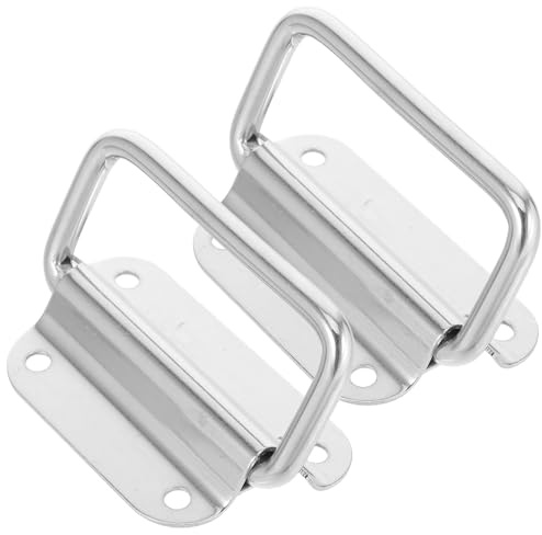Manijas 2 Piezas de Acero Inoxidable Plegables para Cajas de Herramientas | Instalación Sencilla, Diámetro de Orificio 4, 5mm, Uso Versátil, Acabado Plata