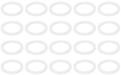 PATIKIL M15 PTFE Flat Washer, 50 Pcs 15mm ID 19mm OD 1.25mm Thick O-Ring Sealing Gasket Spacer for Fasten Screws Flanges Faucet Pipe Valves, White