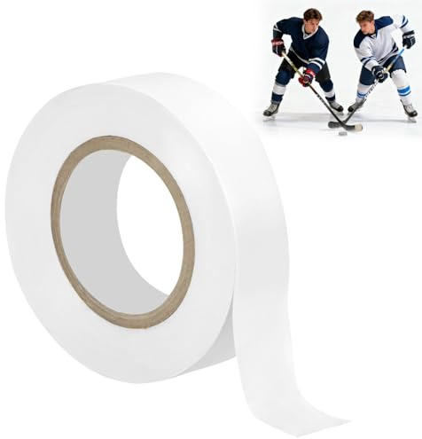 APXEL Grip Tape, Ruban Adhésif Sport, Autocollant Hockey Bande, Anti-Dérapant Ruban Adhésif de Hockey, Résistant PVC pour Badminton Raquette Squash Tennis, 18mm*20m, Blanc