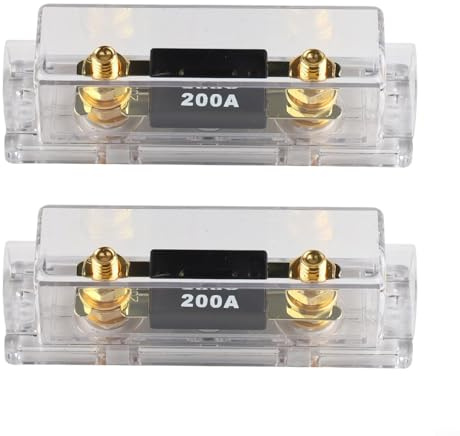 Kit de fusibles robustes 200 A avec conductivité améliorée, comprend 2 supports et idéal pour les applications automobiles