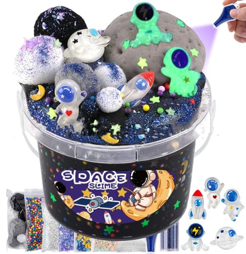 Creative Slime Universe - Soft Sensory Clay Set for DIY Art Projects - Glitter Slime & Modelling Dimensions with Charm Accessories - Anti-Stress Hand Therapy & Creative Gadget Teenagers & Adults