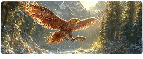Large Mouse Mat, 30x60cmx3mm, Gaming Mouse Pad, Rubber Base, Stitched Edges, Water Resistant Easy Clean, For All Types, Extend Desktop Protection, Office Men's Gifts, Eagle Forest D1YY-709