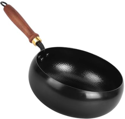 ZNLLQZN Poêle wok en fer forgé à la main - Poêle wok non revêtue (Ø 28 cm)