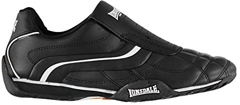 Lonsdale Mens Camden Slip On Trainers Low Top Sneakers Shoes Casual Footwear Black/White UK 8.5 (42.5)