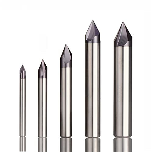 SYHML-SHOP Karbid Vierkantfräser CNC Hartmetall Fasenfräser 60 90 120 Grad Beschichtet 3 Nuten Entgraten Schaftfräser Gravur (Dimensions : 5PC ECP3F D8.0 R60)