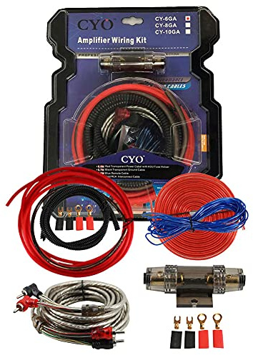 Câble d'amplificateur de puissance, Asudaro kit de câble audio de contrôle de voiture Câble de subwoofer audio de voiture 6 GA Câblage AMP à fil élevé Câbles audio automatiques 5 m
