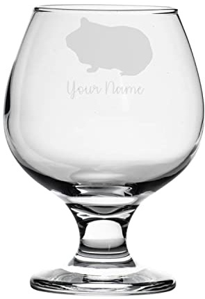 Personalised Guinea Pig Engraved Brandy Snifter Glass, Animal Gift for Women, Gift for Men