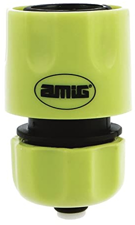 Amig - Raccordo Rapido per Tubo Flessibile | 1/2 | Sistema di Ancoraggio Rapido Clic | Funzione di Arresto di Sicurezza | Plastica ABS | Verde Pistacchio