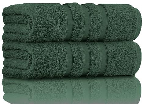 GC GAVENO CAVAILIA Ultra Soft Bath Towel Large - 550 GSM Ringspun Cotton Towels Set - Highly Absorbent Set of 2 Bath Towels - Washable, Dark Green