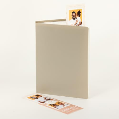 Photo Booth Photo Album - For Wedding or Party- Holds 120 Photobooth 2x6 Photo Strips - Slide In (GREIGE)
